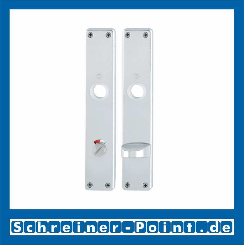 Hoppe Langschild 202SP Aluminium F1 Natur Bad / WC rot / weiss